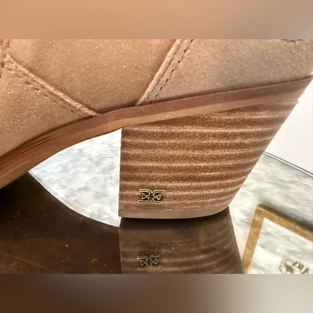 Sam Edelman Beige Suede Ankle Boots Size 11 - Picture 6 of 12